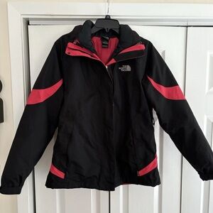THE NORTH FACE Hyvent 2 In 1 Black And Pink Women’s Jacket. Size L